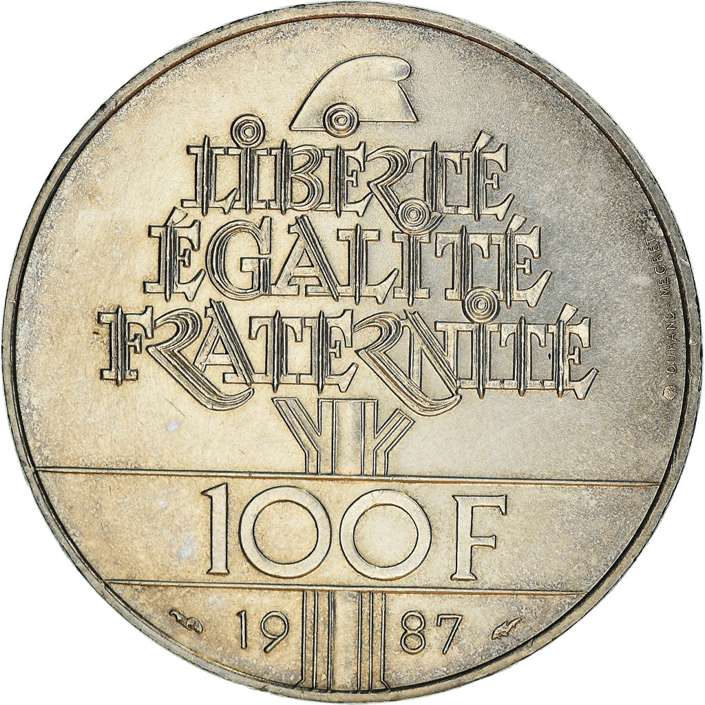 Coin, France, Lafayette, 100 Francs, 1987, AU(55-58), Silver, KM:962