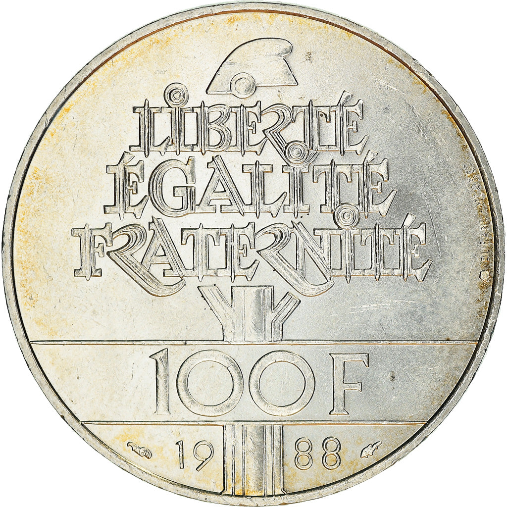 Monnaie, France, Fraternité, 100 Francs, 1988, SPL, Argent, Gadoury:903, KM:966