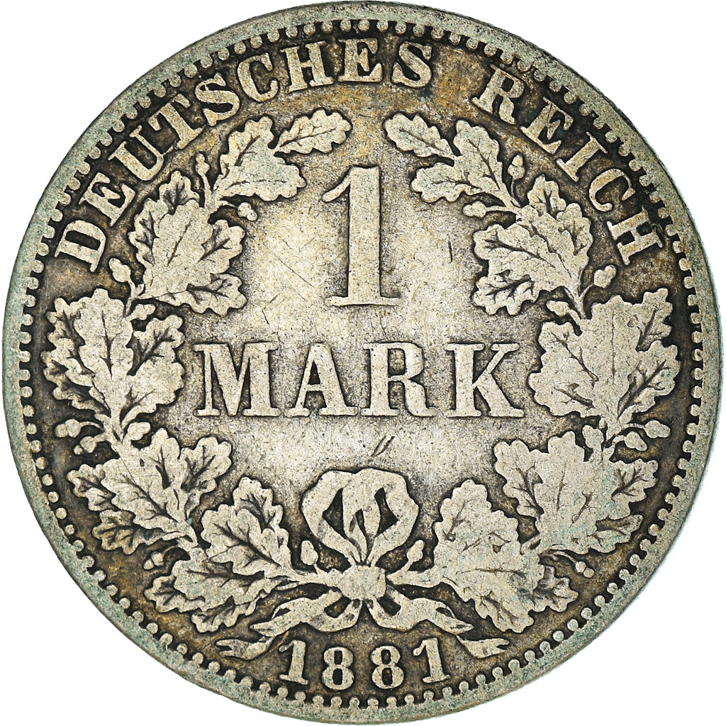Coin, GERMANY - EMPIRE, Wilhelm I, Mark, 1881, Berlin, VF(30-35), Silver, KM:7