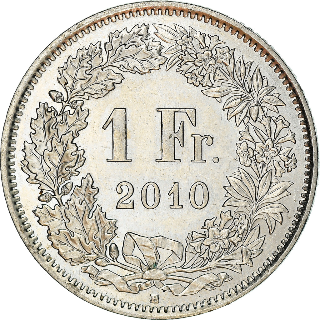 Coin, Switzerland, Franc, 2010, Bern, MS(60-62), Copper-nickel, KM:24a.3