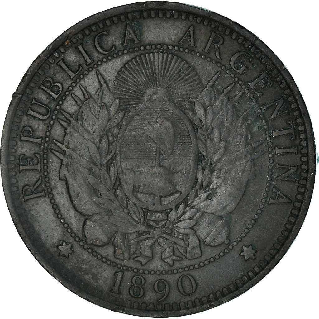 Münze, Argentinien, 2 Centavos, 1890, SS, Bronze, KM:33