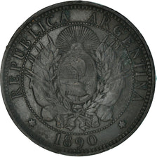 Münze, Argentinien, 2 Centavos, 1890, SS, Bronze, KM:33