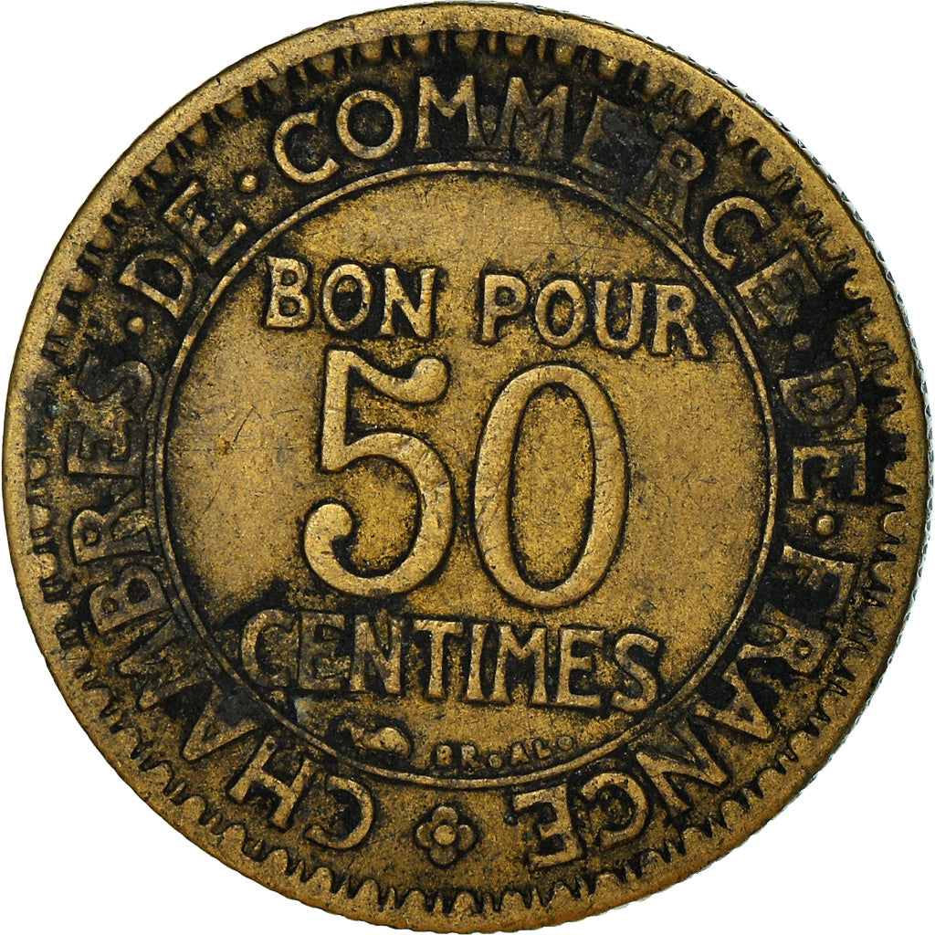 Coin, France, Chambre de commerce, 50 Centimes, 1921, Paris, VF(30-35)