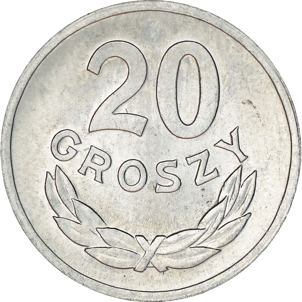 Moneta, Polska, 20 Groszy, 1973, Warsaw, MS(60-62), Aluminium, KM:A47