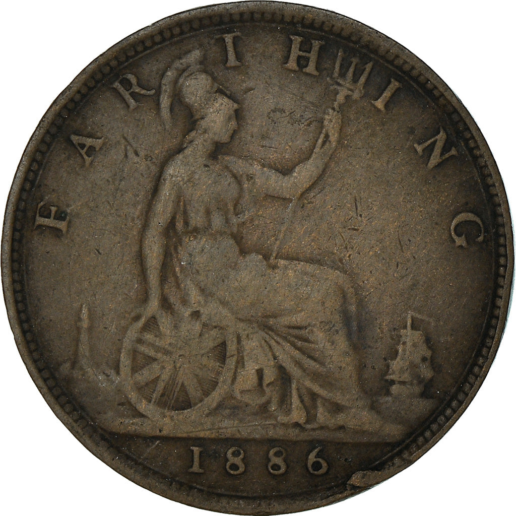 Münze, Großbritannien, Victoria, Farthing, 1886, SS, Bronze, KM:753