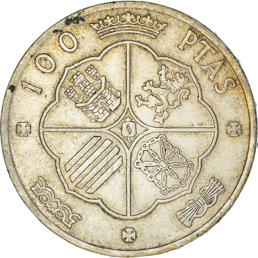 Coin, Spain, Caudillo and regent, 100 Pesetas, 1966, EF(40-45), Silver, KM:797