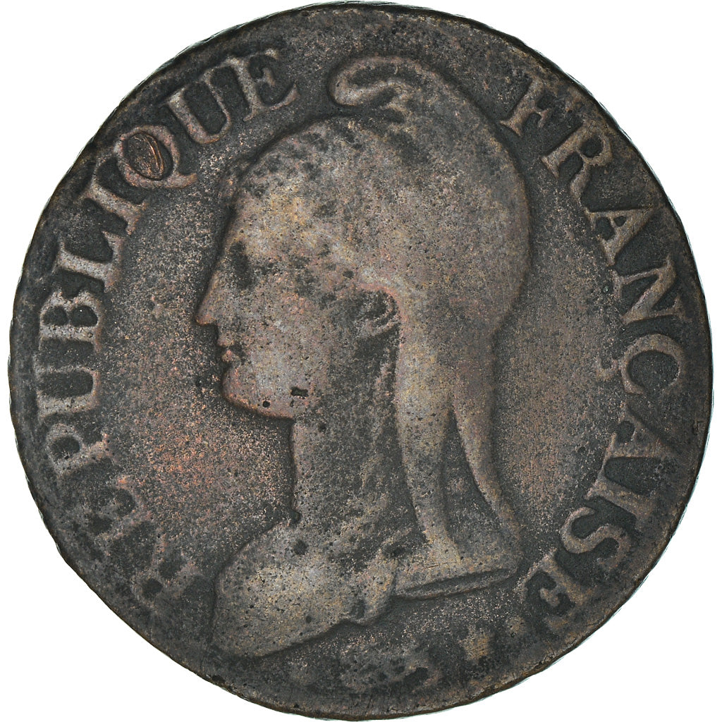 Monnaie, France, Dupré, 5 Centimes, AN 7, Paris, TB+, Bronze, Gadoury:126