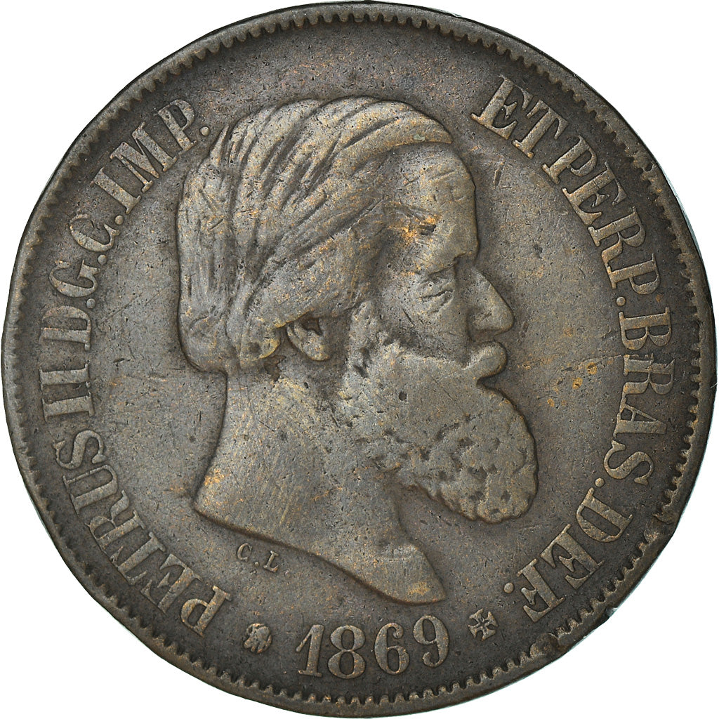 Münze, Brasilien, Pedro II, 20 Reis, 1869, S, Bronze, KM:474