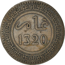 Coin, Morocco, 'Abd al-Aziz, 10 Mazunas, 1902/AH1320, Paris, EF(40-45), Bronze