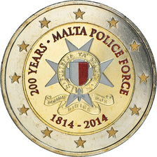 Malta, 2 Euro, Police force, 2014, Colourized, MS(63), Bi-Metallic, KM:New