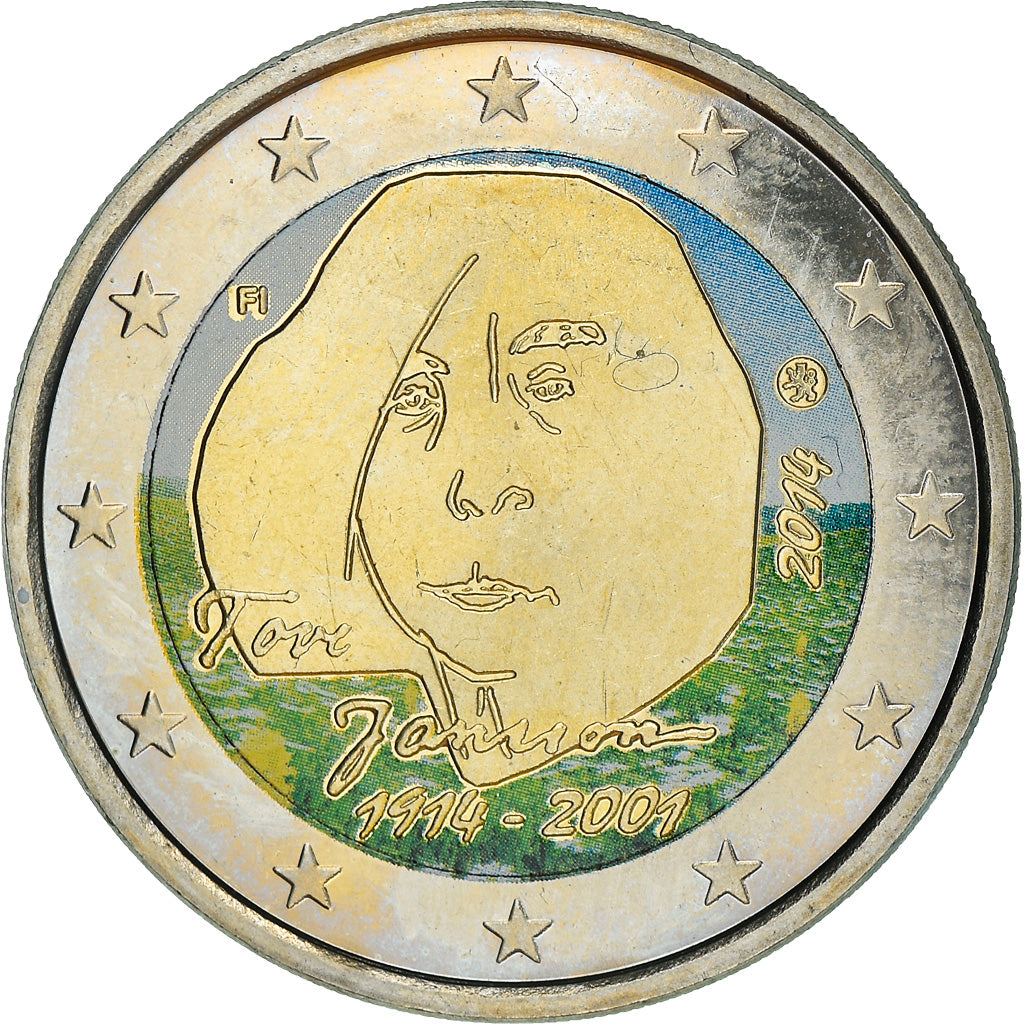 Finlande, 2 Euro, Tove Jansson, 2014, Colorisé, SPL, Bi-Metallic, KM:New