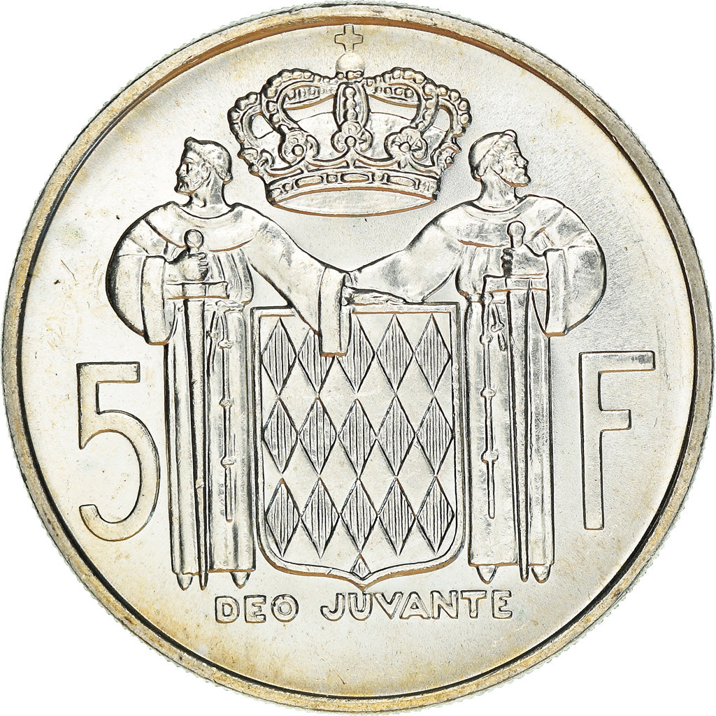 Coin, Monaco, Rainier III, 5 Francs, 1966, MS(63), Silver, KM:141, Gadoury:MC