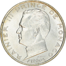 Coin, Monaco, Rainier III, 5 Francs, 1960, MS(63), Silver, KM:141, Gadoury:MC