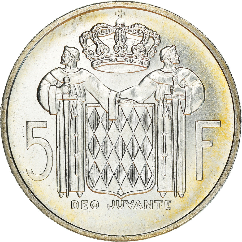 Coin, Monaco, Rainier III, 5 Francs, 1960, MS(63), Silver, KM:141, Gadoury:MC