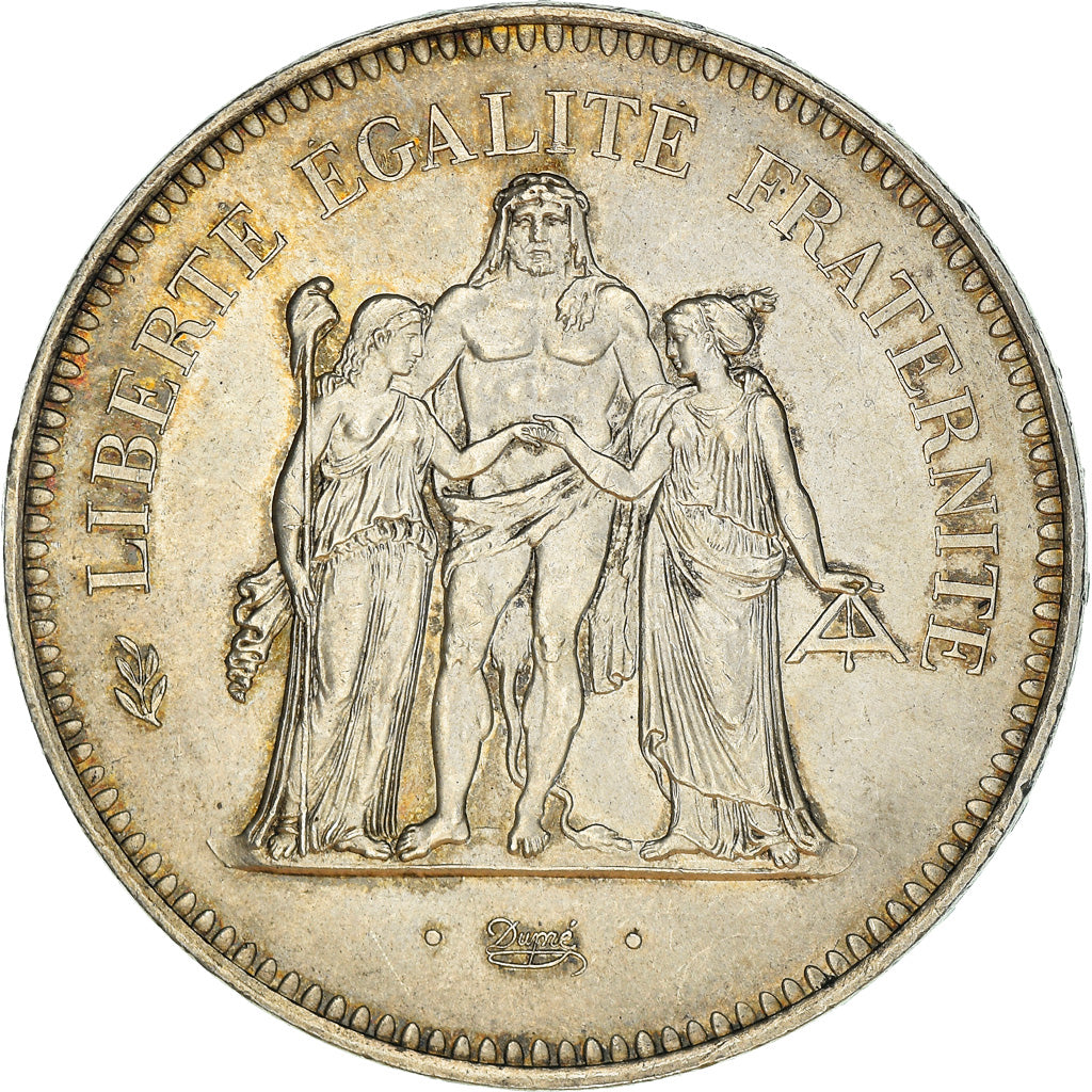 Coin, France, Hercule, 50 Francs, 1974, Paris, AU(55-58), Silver, KM:941.1