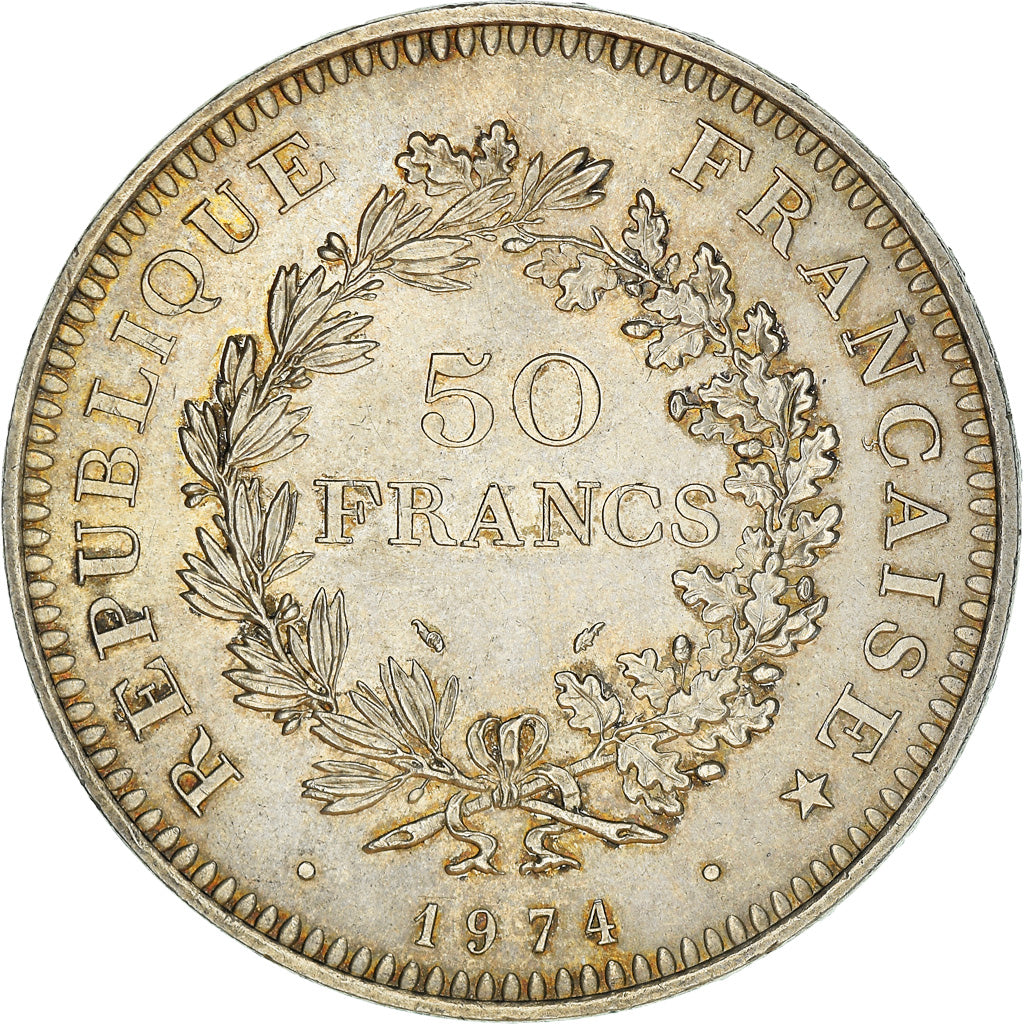 Coin, France, Hercule, 50 Francs, 1974, Paris, AU(55-58), Silver, KM:941.1