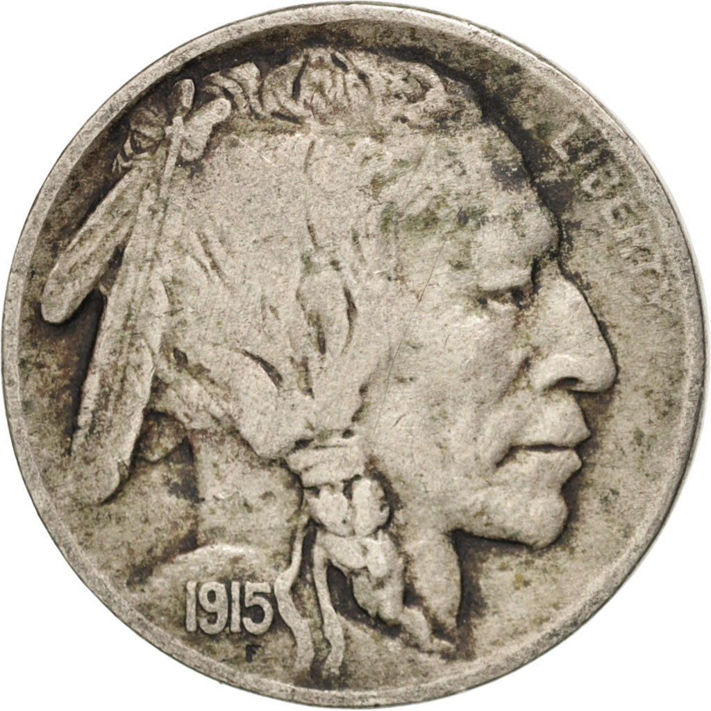 UNITED STATES, Buffalo Nickel, 5 Cents, 1915, U.S. Mint, KM #134, VF(30-35),...