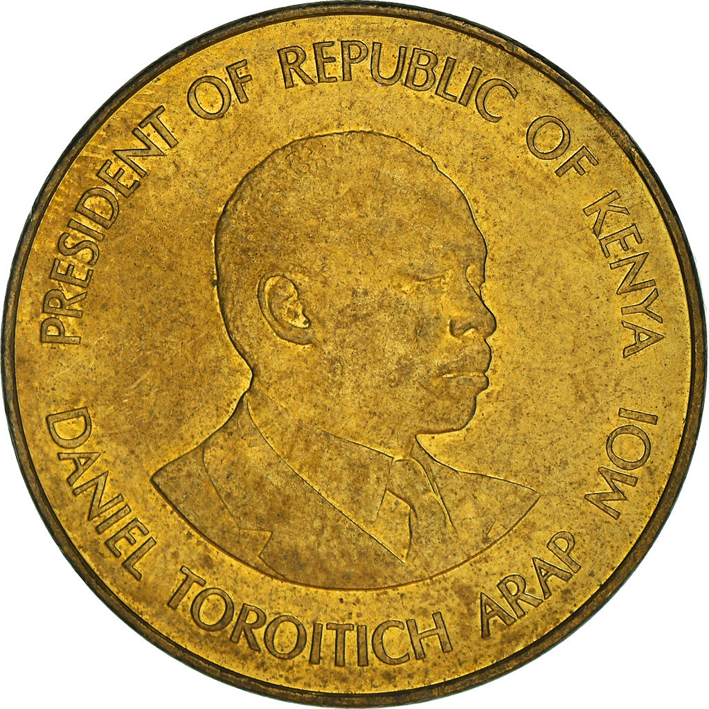 Coin, Kenya, 10 Cents, 1994, British Royal Mint, AU(50-53), Brass plated steel