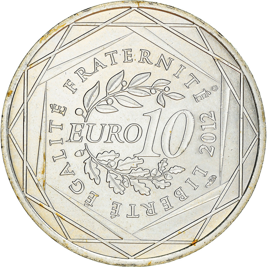 França, 10 Euro, Nord-Pas de Calais, 2012, Paris, MS(63), Prata, KM:1880
