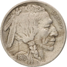 UNITED STATES, Buffalo Nickel, 5 Cents, 1916, U.S. Mint, KM #134, EF(40-45),...