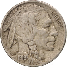 UNITED STATES, Buffalo Nickel, 5 Cents, 1919, U.S. Mint, KM #134, EF(40-45),...