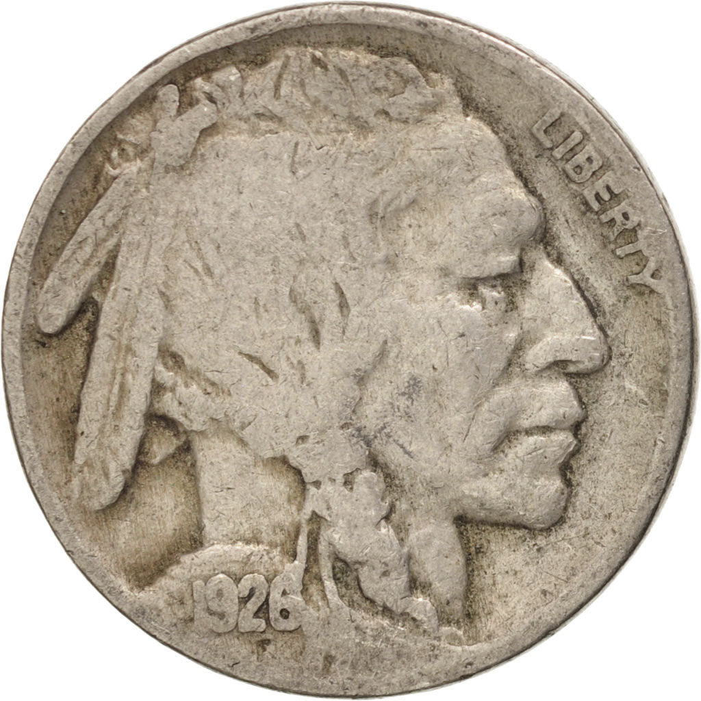 UNITED STATES, Buffalo Nickel, 5 Cents, 1926, U.S. Mint, KM #134, VF(20-25),...