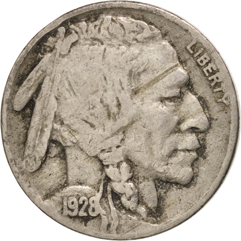UNITED STATES, Buffalo Nickel, 5 Cents, 1928, U.S. Mint, KM #134, VF(30-35),...