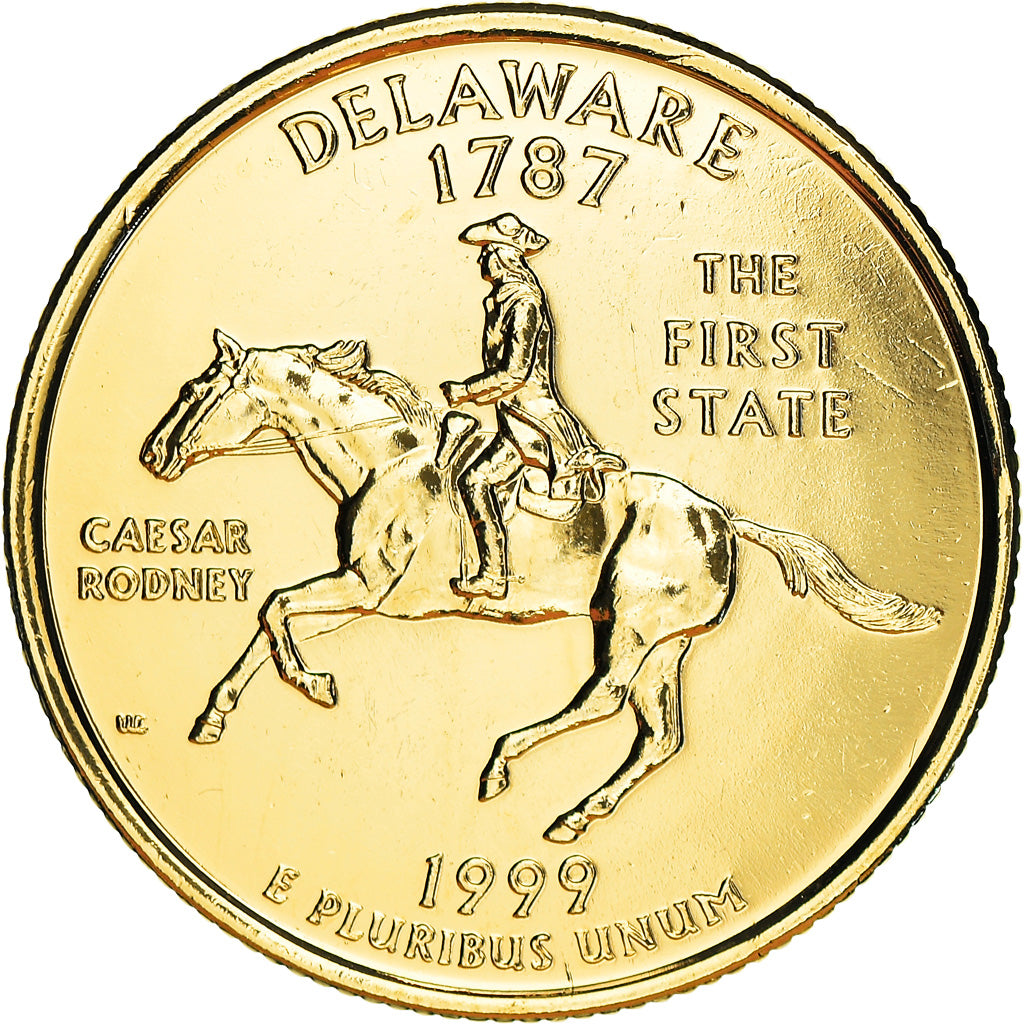 Coin, United States, Delaware, Quarter, 1999, U.S. Mint, golden, MS(64)
