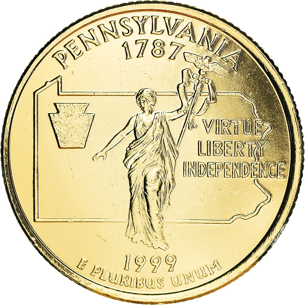 United States of America, Quarter, 1999, golden, SPL+, Copper-nickel