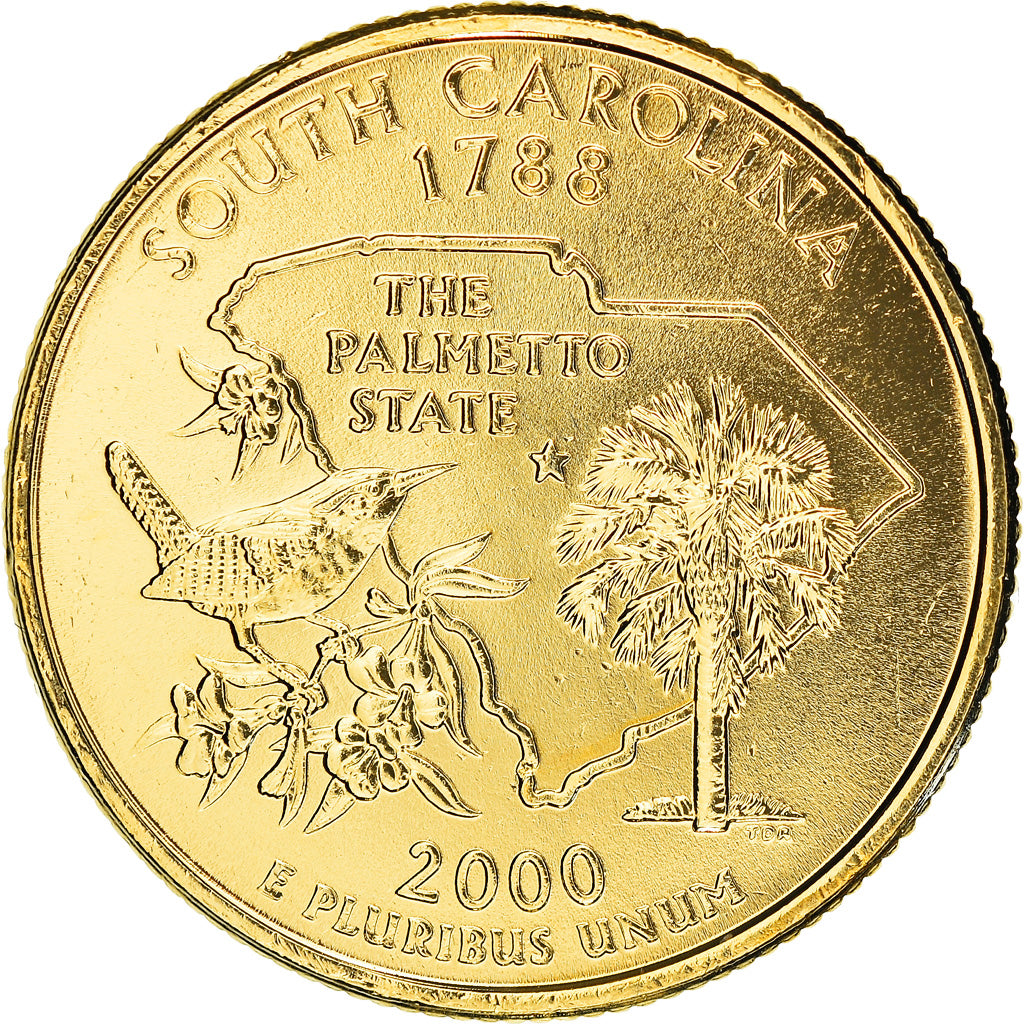 Coin, United States, South Carolina, Quarter, 2000, U.S. Mint, Philadelphia