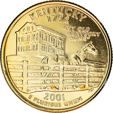 Moneta, Stati Uniti, Kentucky, Quarter, 2001, U.S. Mint, Denver, golden, FDC