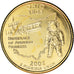 Coin, United States, Ohio, Quarter, 2002, U.S. Mint, Philadelphia, golden