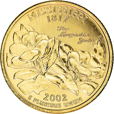 Moneda, Estados Unidos, Mississippi, Quarter, 2002, U.S. Mint, Denver, golden