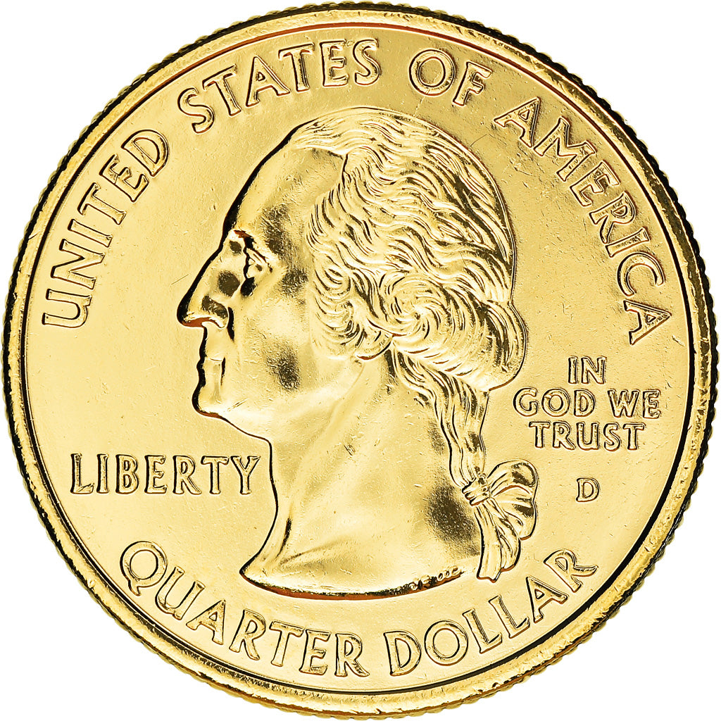 Moneda, Estados Unidos, Mississippi, Quarter, 2002, U.S. Mint, Denver, golden