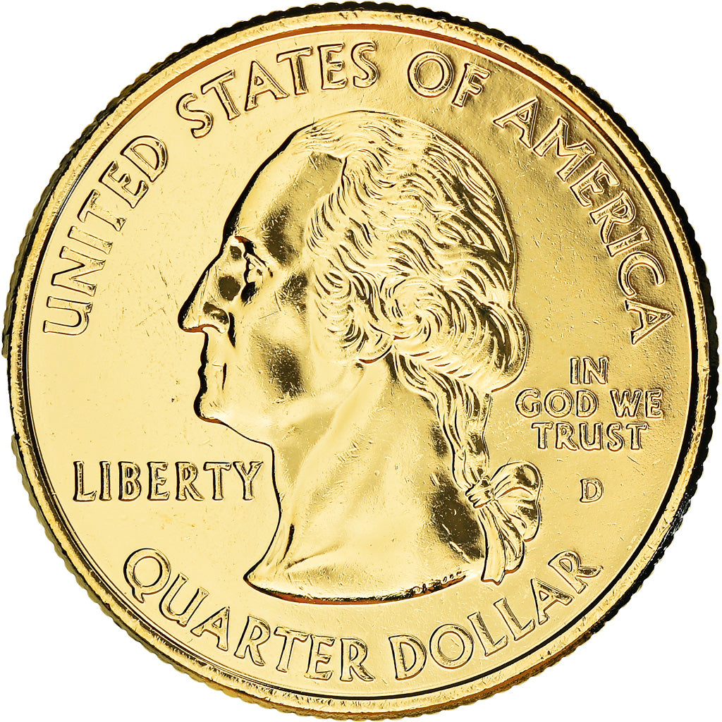 Coin, United States, Florida, Quarter, 2004, U.S. Mint, Denver, golden