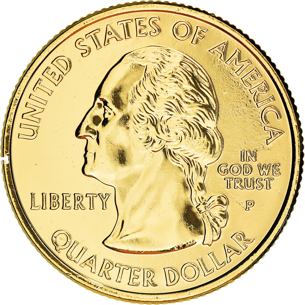 Monnaie, États-Unis, Texas, Quarter, 2004, U.S. Mint, Philadelphie, golden