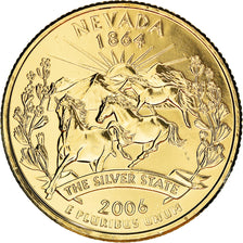Coin, United States, Nevada, Quarter, 2006, U.S. Mint, Denver, golden