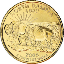 Coin, United States, North Dakota, Quarter, 2006, U.S. Mint, Denver, golden