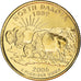 Coin, United States, North Dakota, Quarter, 2006, U.S. Mint, Denver, golden