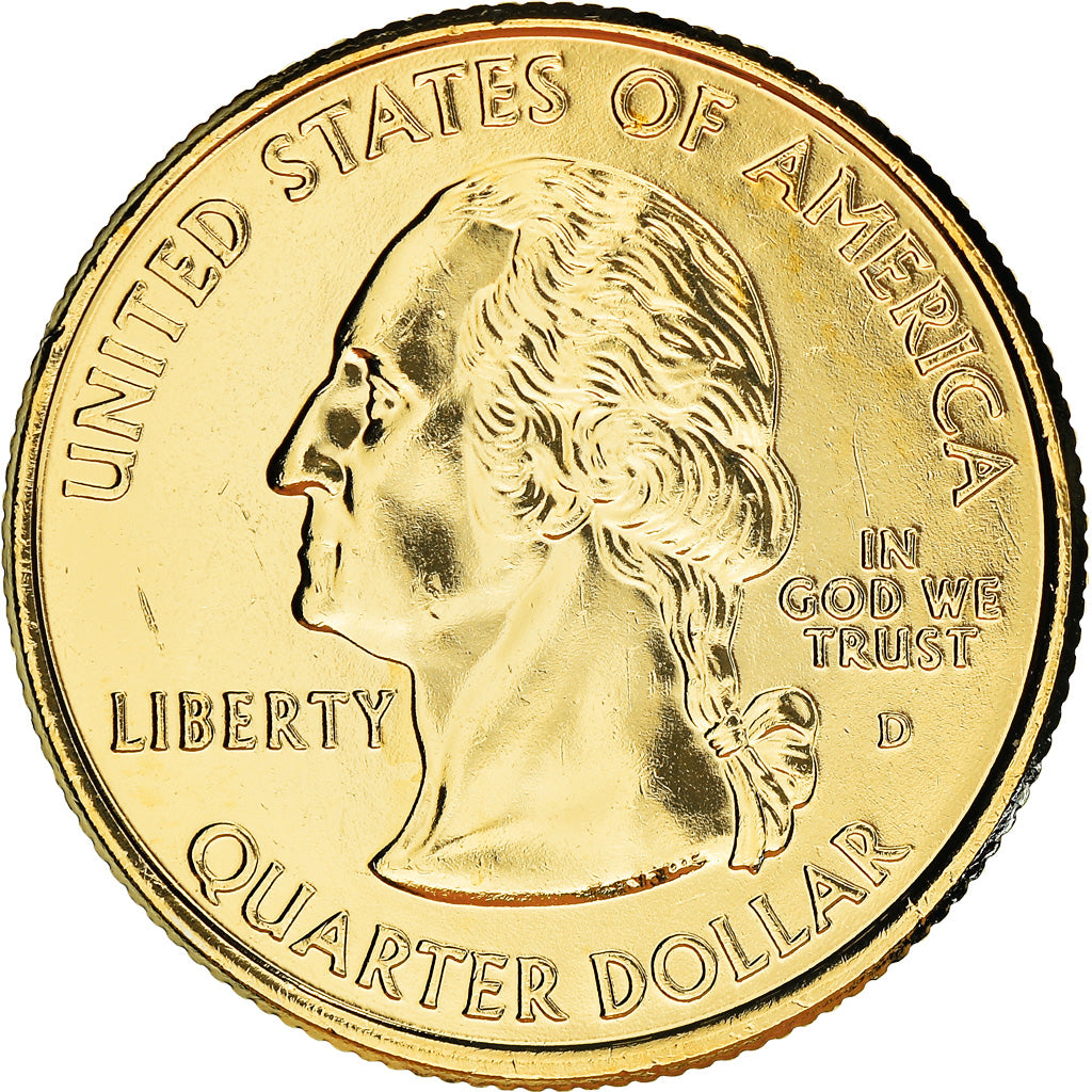 Coin, United States, North Dakota, Quarter, 2006, U.S. Mint, Denver, golden