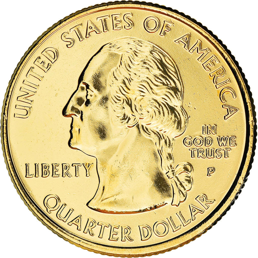 Coin, United States, Washington, Quarter, 2007, U.S. Mint, Philadelphia, golden