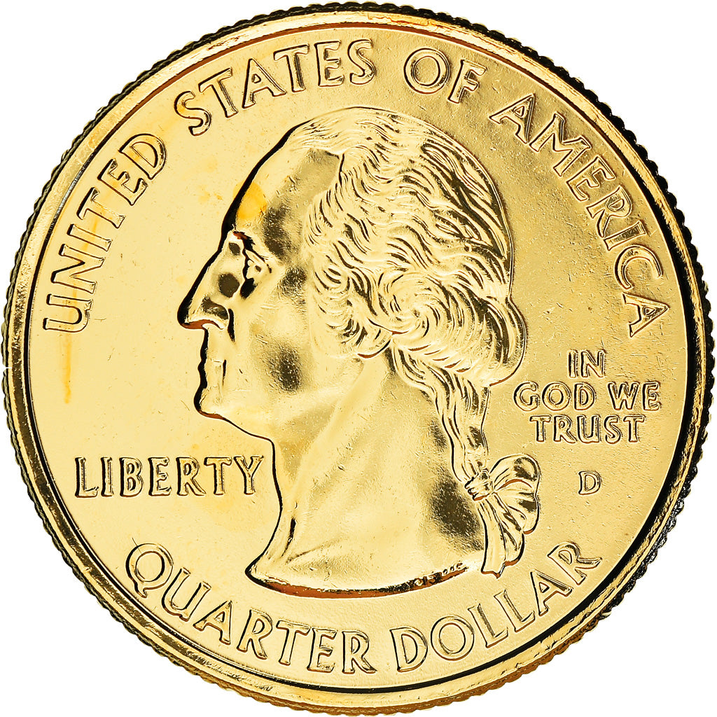 Coin, United States, Wyoming, Quarter, 2007, U.S. Mint, Denver, golden