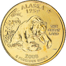 Coin, United States, Alaska, Quarter, 2008, U.S. Mint, Denver, golden