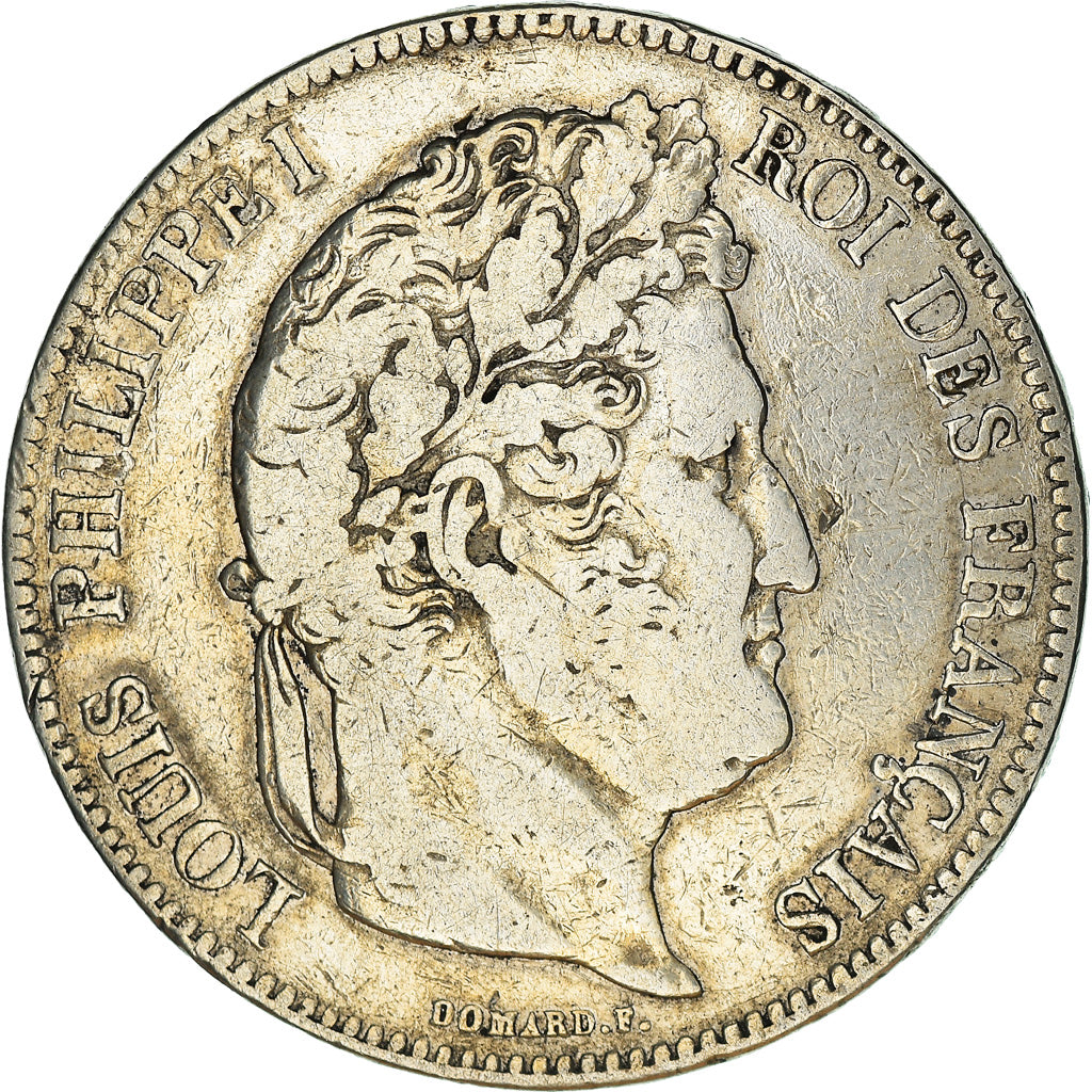 Moneta, Francja, Louis-Philippe, 5 Francs, 1834, Nantes, VF(30-35), Srebro