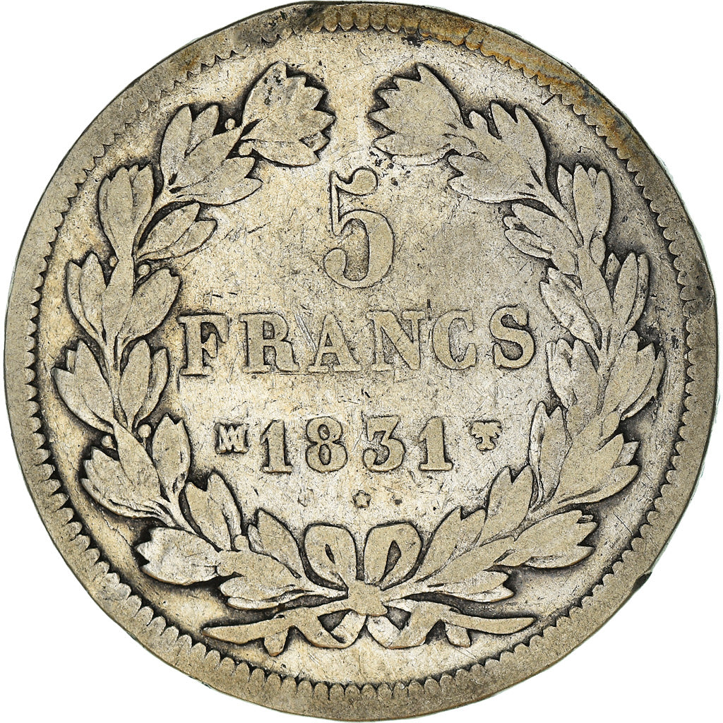 Munten, Frankrijk, Louis-Philippe, 5 Francs, 1831, Marseille, FR, Zilver