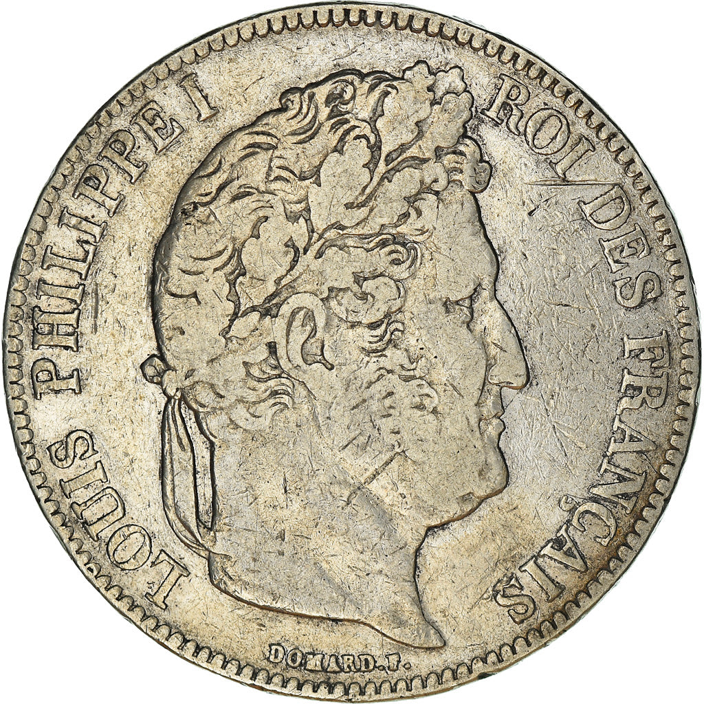 Coin, France, Louis-Philippe, 5 Francs, 1834, Strasbourg, VF(20-25), Silver