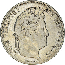 Coin, France, Louis-Philippe, 5 Francs, 1833, Lyon, VF(20-25), Silver, KM:749.4