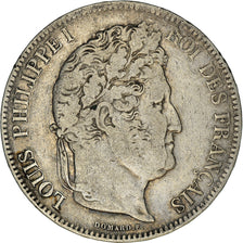 Coin, France, Louis-Philippe, 5 Francs, 1833, Marseille, VF(20-25), Silver