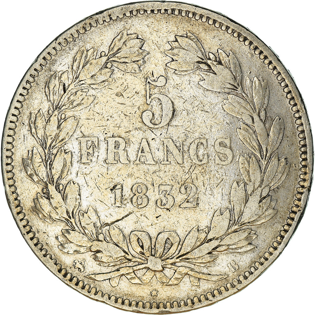 Coin, France, Louis-Philippe, 5 Francs, 1832, Rouen, VF(20-25), Silver