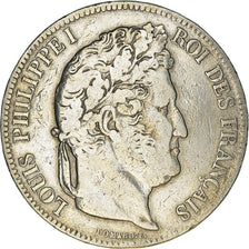 Moneta, Francia, Louis-Philippe, 5 Francs, 1832, Strasbourg, MB, Argento